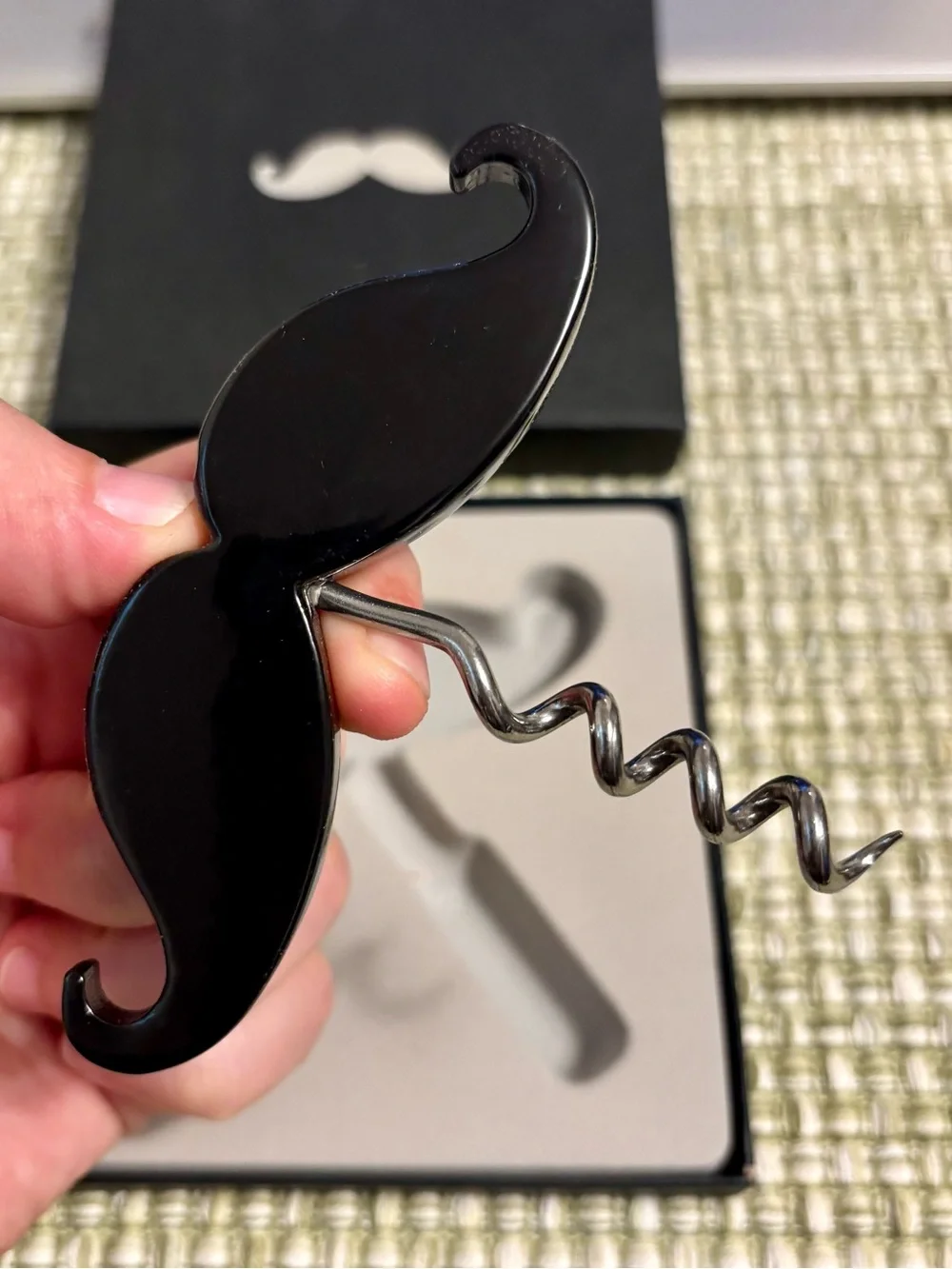 Fred Handlebar Mustache Wine Bottle Opener NEW Black